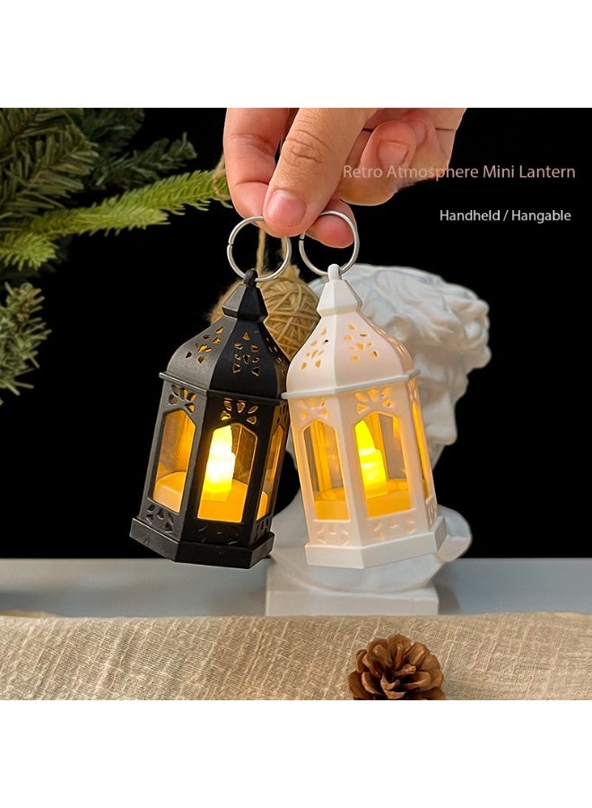 3 فوانيس شموع رمضانية، فوانيس عيد مبارك بإضاءة LED، فوانيس رمضان مبارك، فوانيس مزخرفة على شكل هلال ونجمة، فوانيس رمضان كريم مزخرفة بإضاءة LED عتيقة، فوانيس معلقة لتزيين المنزل والحفلات - Image 5